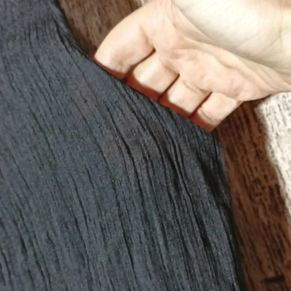 Linen blend Pretty Angel gauzy crinkly handkerchief hem -v-neck gray tank small - Picture 6 of 9